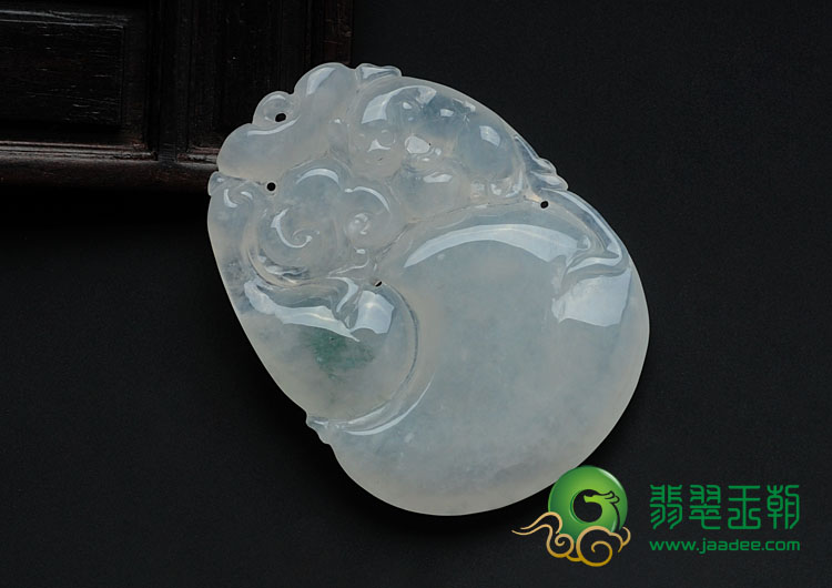 冰种飘花缅甸翡翠福禄寿挂件