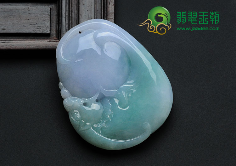 细糯种春带彩缅甸翡翠福禄寿挂件