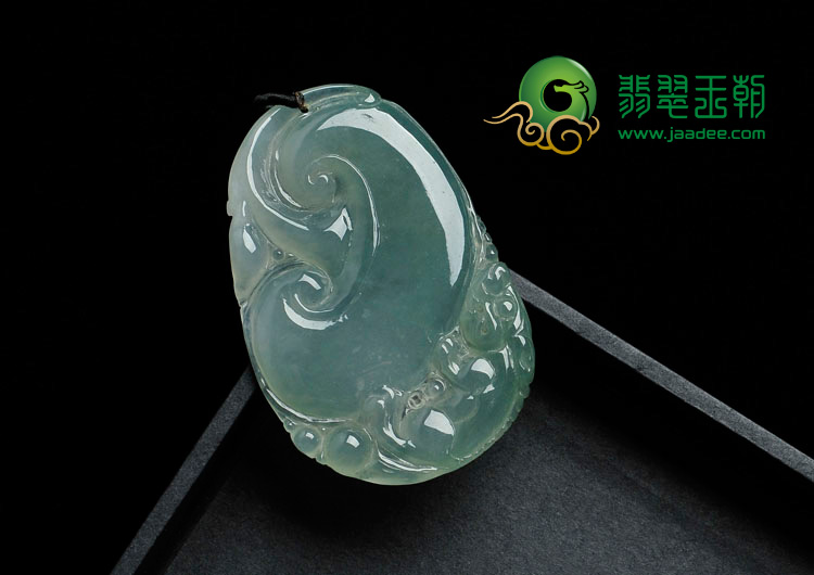 冰种晴水缅甸翡翠如意寿挂件