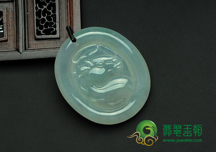 冰种晴水缅甸翡翠马到成功挂件