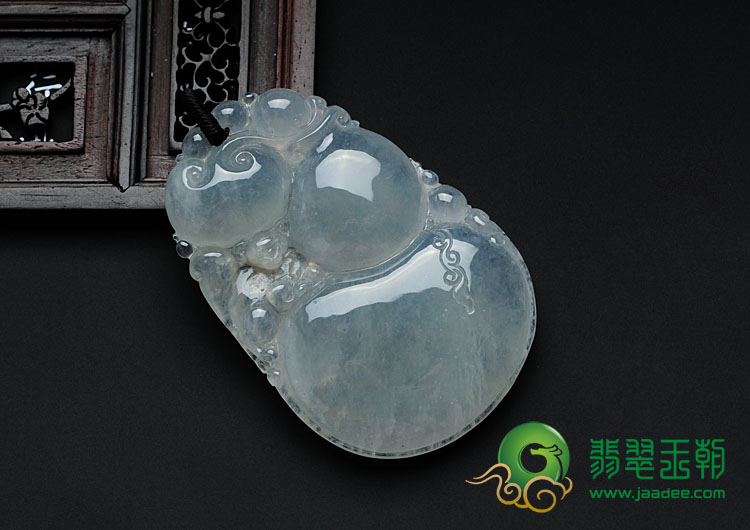 冰种晴水缅甸翡翠福禄寿挂件