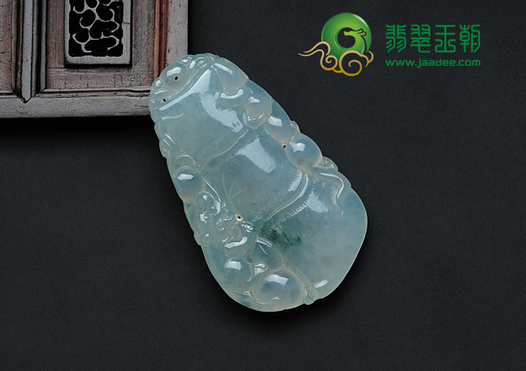 冰种飘花缅甸翡翠节节高升挂件