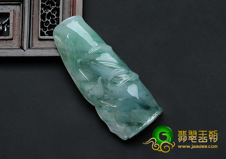 冰种飘花缅甸翡翠节节高挂件