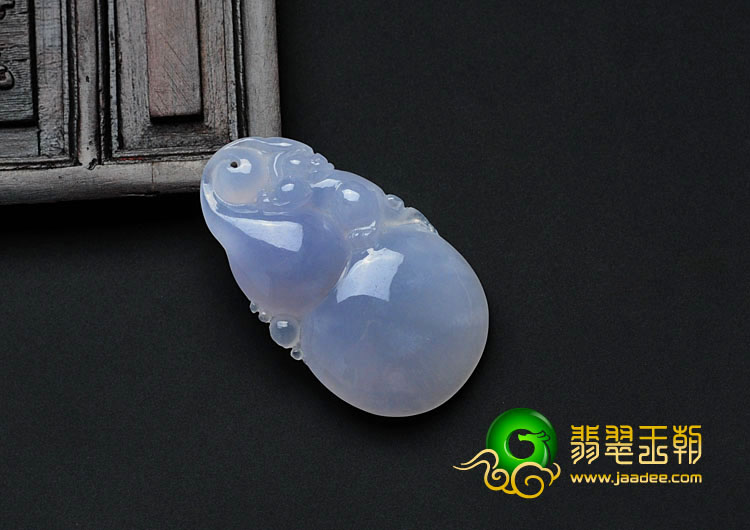 冰种紫罗兰缅甸翡翠福禄寿挂件
