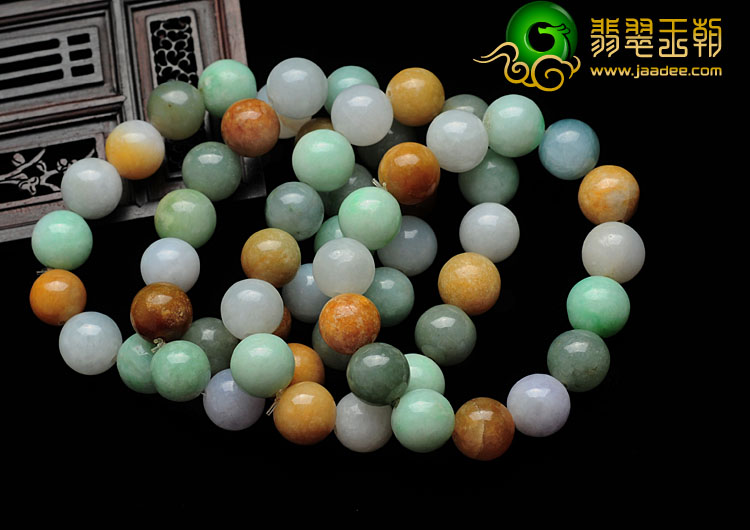 细糯种三彩缅甸翡翠手链（一批走）