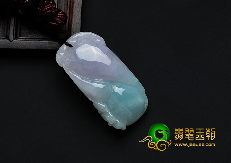 糯冰种春带彩缅甸翡翠福禄寿挂件