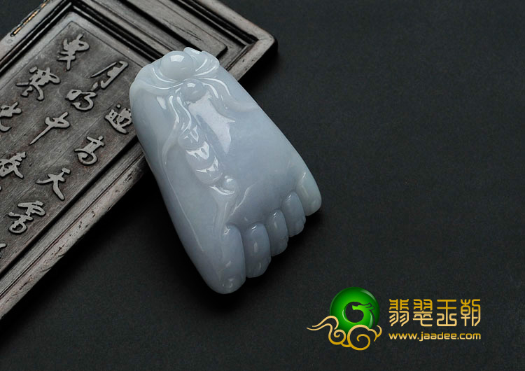细糯种淡紫罗兰缅甸翡翠知足常乐挂件