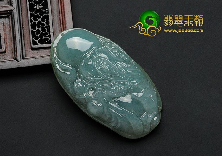 feicui糯冰种晴水缅甸翡翠寿星挂件