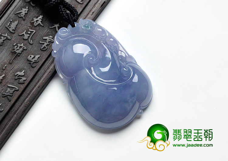 糯冰种紫罗兰缅甸翡翠如意寿挂件