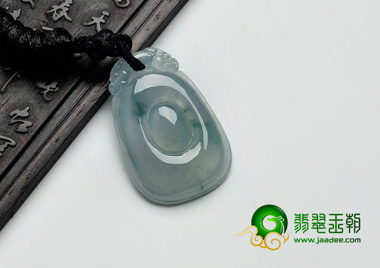 冰种飘花缅甸翡翠福在眼前挂件
