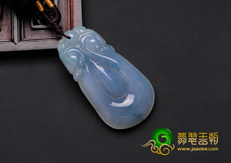 糯冰种紫罗兰飘花缅甸翡翠双龙如意挂件
