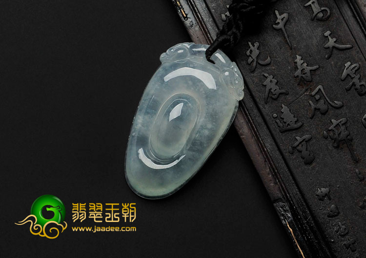 冰种晴水缅甸翡翠福在眼前挂件
