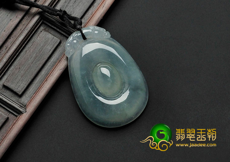 冰种飘花缅甸翡翠福在眼前挂件