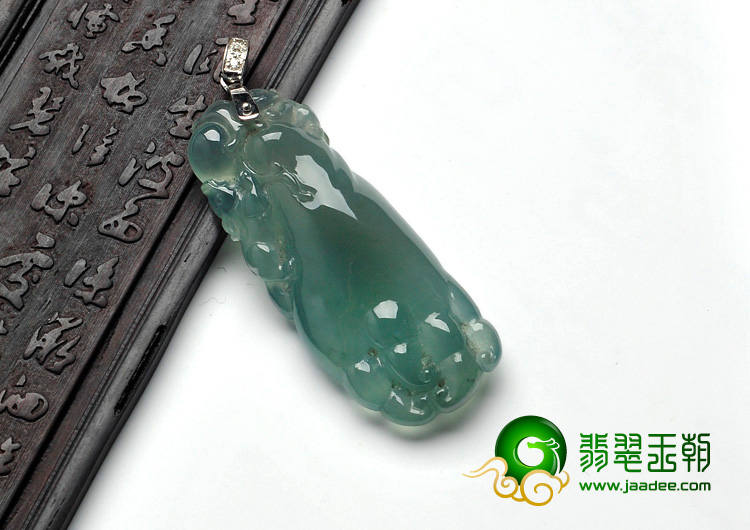 冰种晴水缅甸翡翠佛手挂件