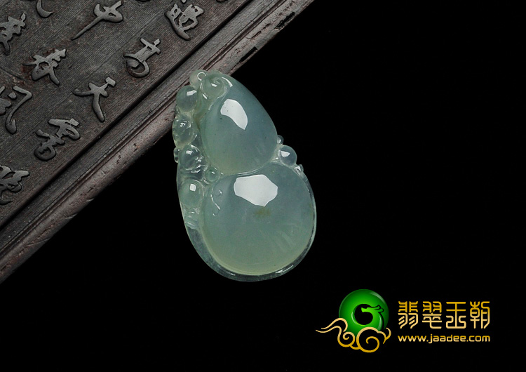 冰种晴水缅甸翡翠福禄寿挂件
