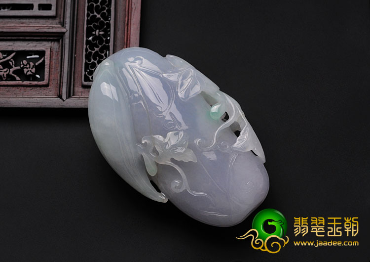 糯冰种紫罗兰飘翠缅甸翡翠福瓜手玩件