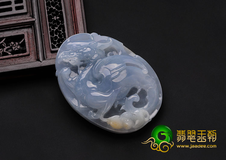 冰种紫罗兰缅甸翡翠飞龙在天挂件