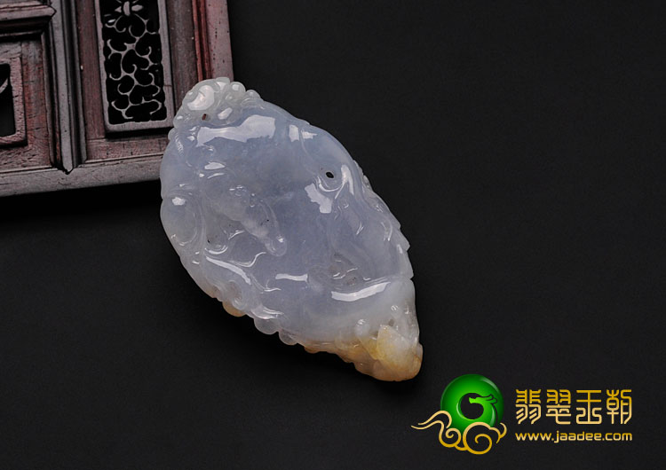 糯冰种紫罗兰黄翡缅甸翡翠人生如意挂件