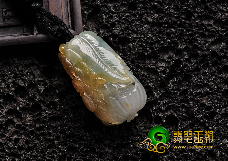 糯冰种晴水褐黄翡缅甸翡翠多子多福挂件