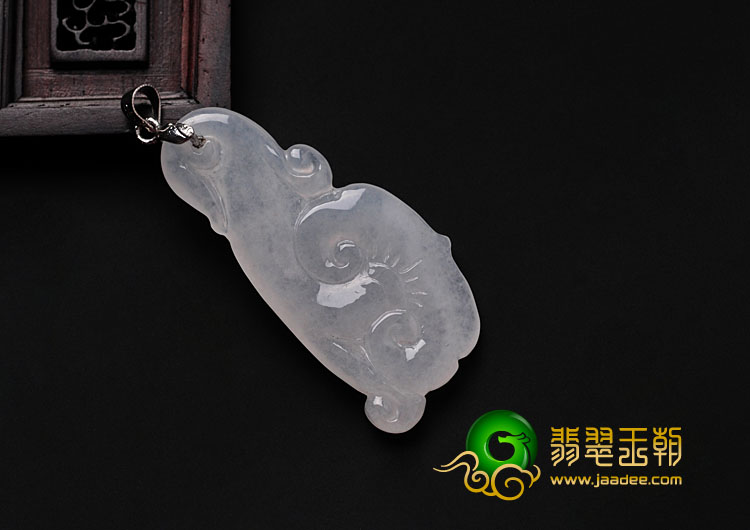 糯冰种缅甸翡翠如意挂件