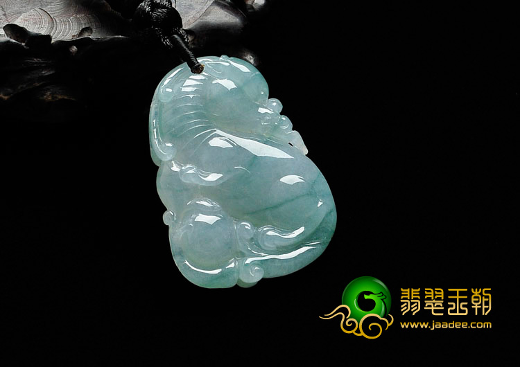 糯冰种飘花缅甸翡翠龙行如意挂件