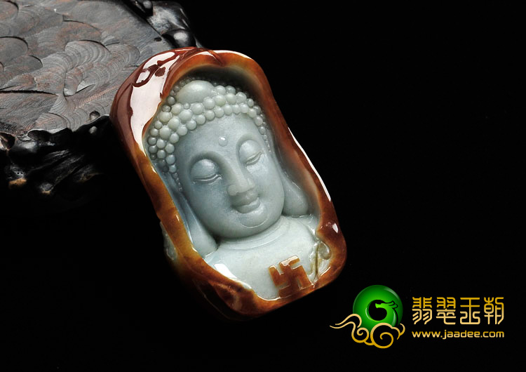 细糯种褐黄翡缅甸翡翠释迦牟尼挂件