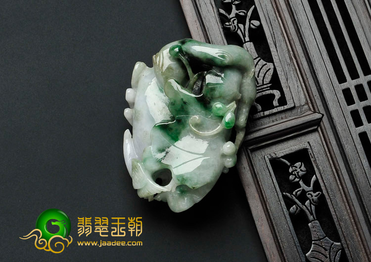 糯冰种飘翠缅甸翡翠人生如意挂件