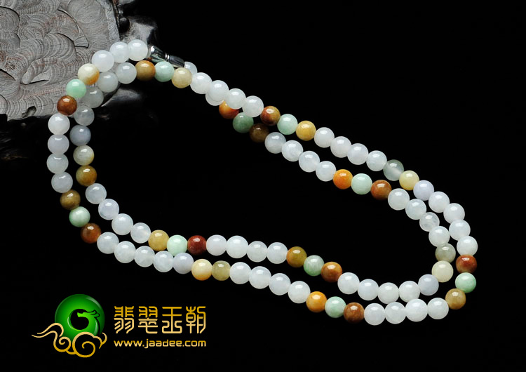 feicu糯冰种三彩缅甸翡翠项链/手链