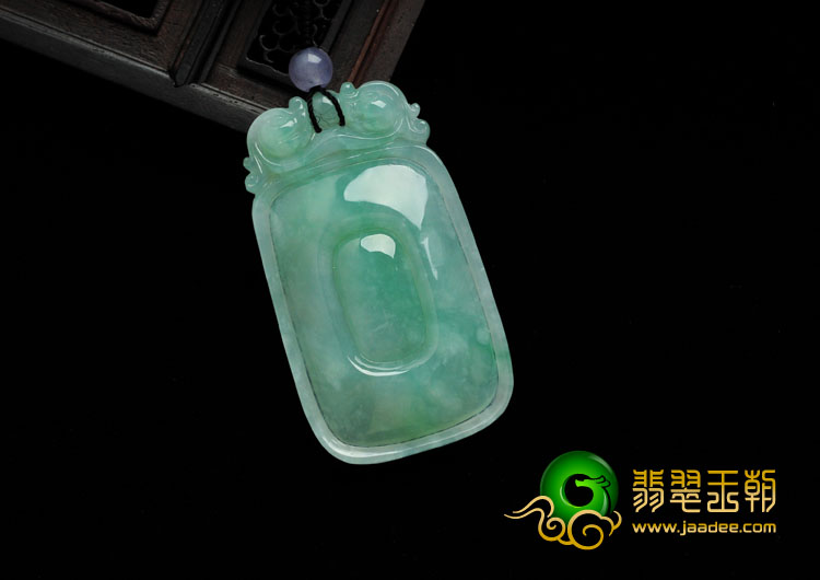 冰种绿晴水缅甸翡翠福在眼前挂件