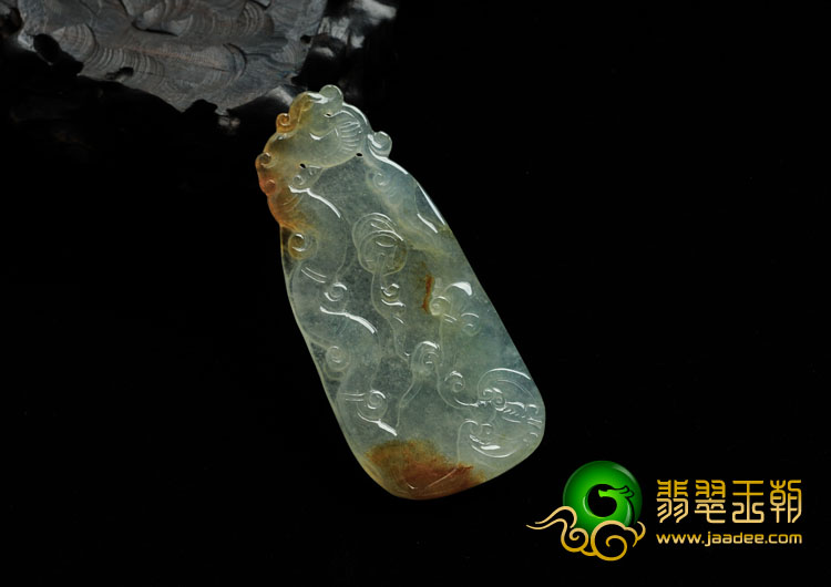 冰种黄翡缅甸翡翠如意高升挂件