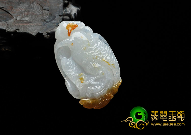 糯冰种黄翡缅甸翡翠英明神武挂件