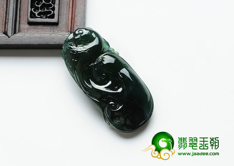 糯冰种油青缅甸翡翠如意吉祥挂件
