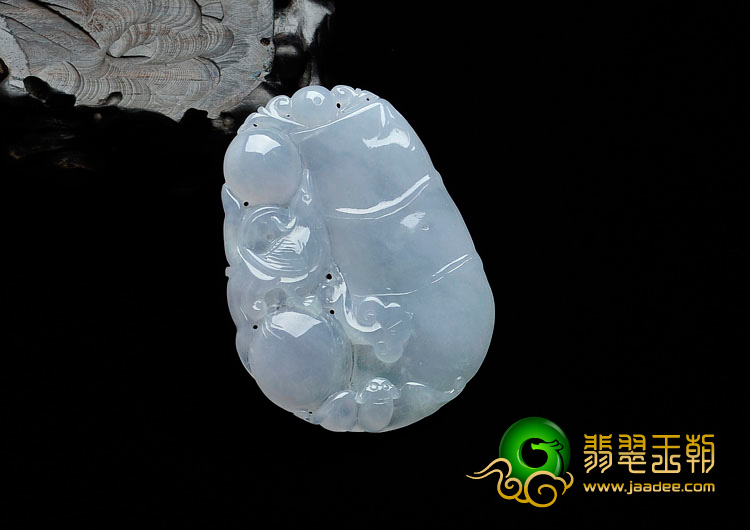 糯冰种淡紫罗兰缅甸翡翠节节高挂件