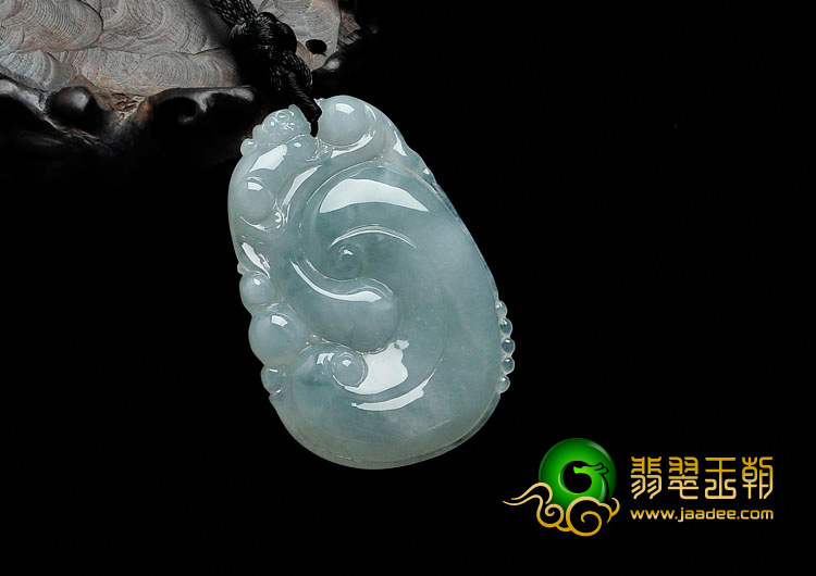 冰种晴水缅甸翡翠如意寿挂件