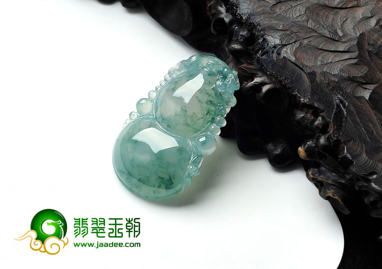 冰种飘花缅甸翡翠福禄寿挂件