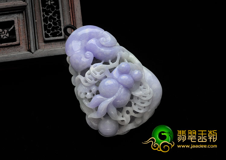 细糯种紫罗兰缅甸翡翠金玉满堂挂件