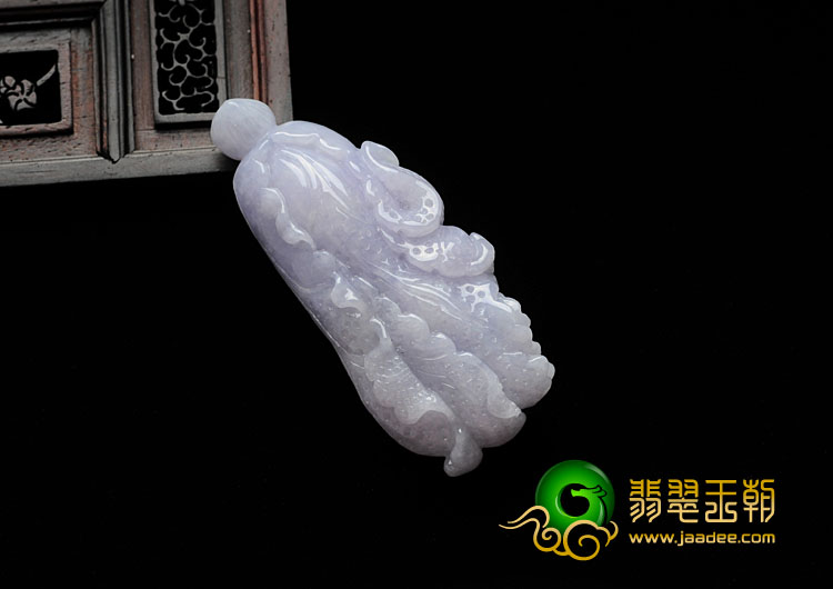 糯冰种紫罗兰缅甸翡翠白菜挂件