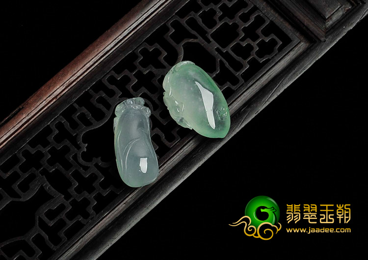 冰种晴水飘翠缅甸翡翠福瓜挂件（单价）