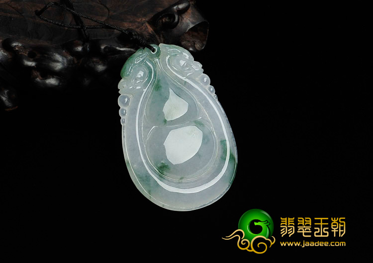 冰种飘花缅甸翡翠福禄寿挂件