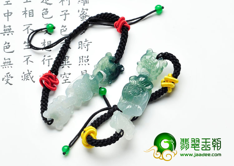 冰种飘花缅甸翡翠福在眼前手链（单价）