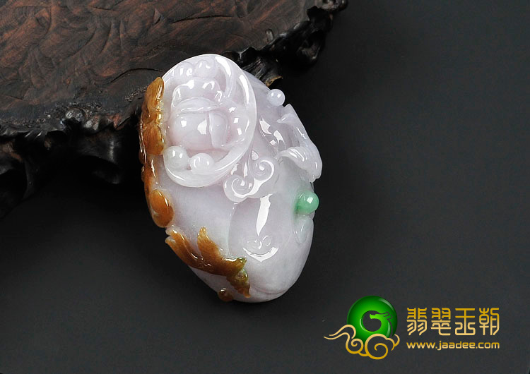 糯冰种三彩缅甸翡翠喜上眉梢挂件