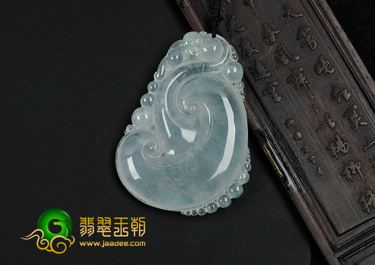 冰种晴水缅甸翡翠如意寿挂件