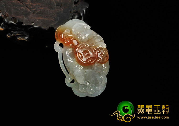 冰种黄翡缅甸翡翠如意锁挂件