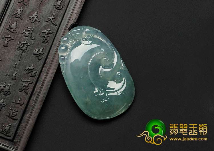 冰种晴水缅甸翡翠如意寿挂件
