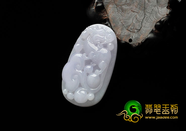 糯冰种紫罗兰缅甸翡翠吉祥如意挂件