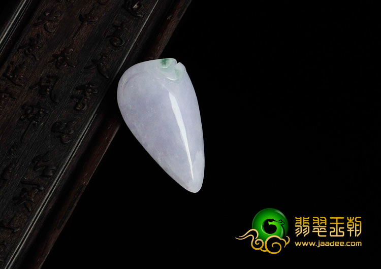 糯冰种紫罗兰略飘翠缅甸翡翠寿桃挂件