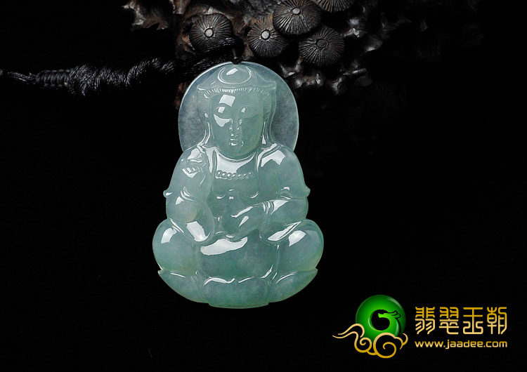冰种晴水缅甸翡翠观音挂件