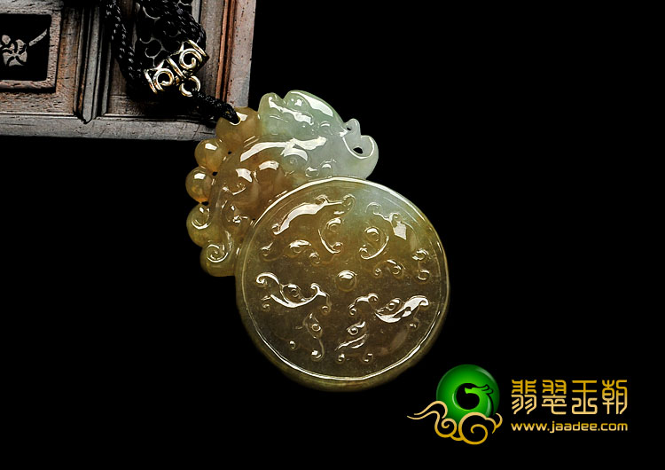 糯冰种褐黄翡缅甸翡翠有求必应挂件