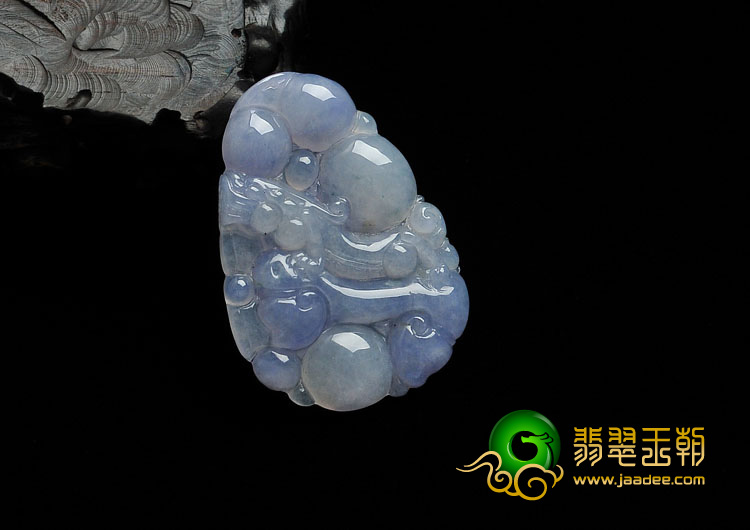冰种紫罗兰缅甸翡翠龙行如意挂件