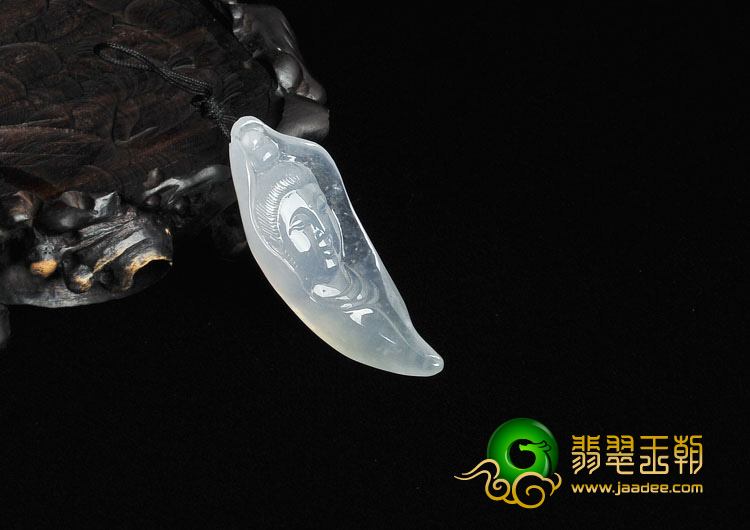 冰种缅甸翡翠观音头挂件